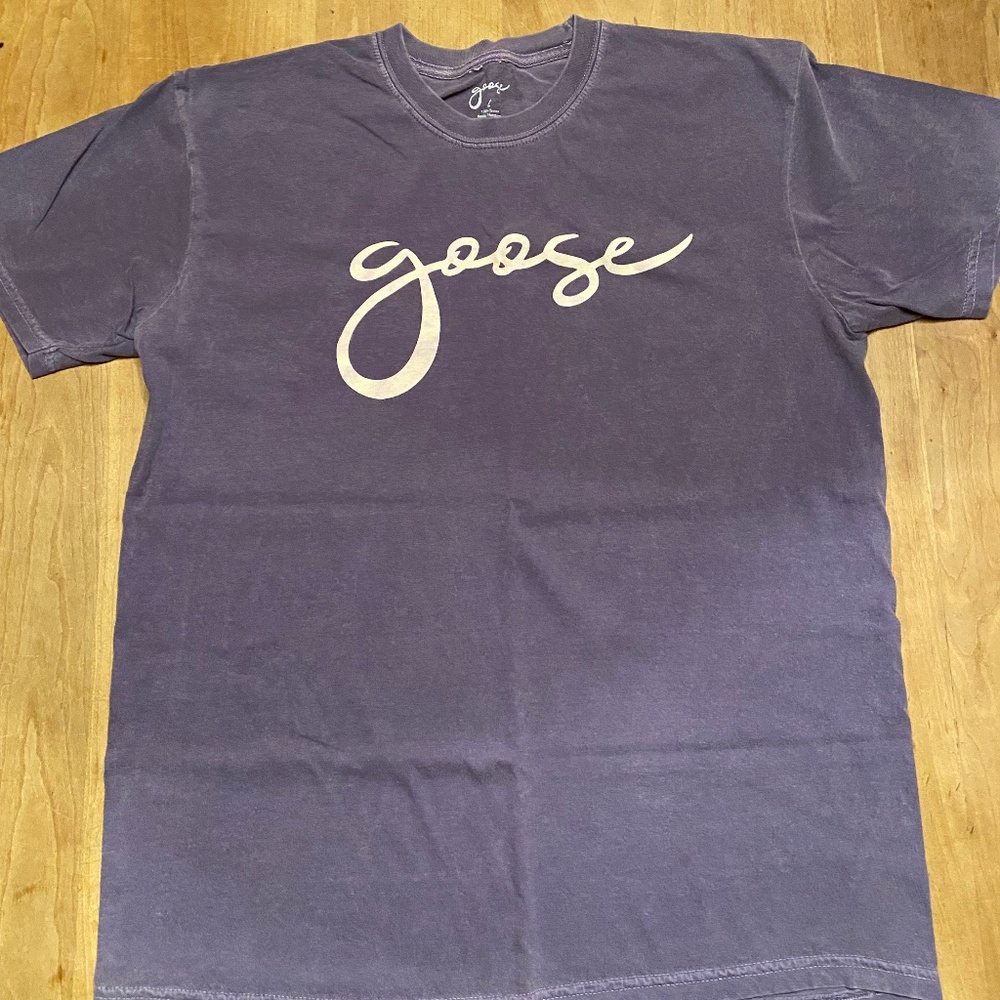 Goose band t-shirt comfort colors purple medium